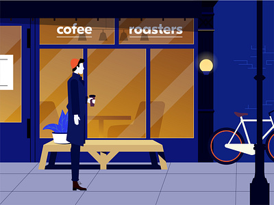 Cafe animation art design flat illustration illustrator vector web