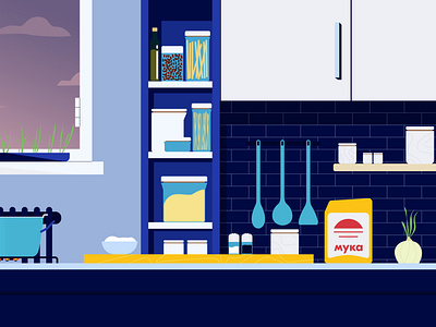 Kitchen animation art design flat illustration illustrator vector web