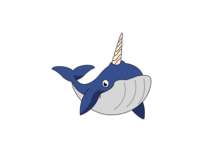 unicorn whale art branding color design graphic design horn icon illustration illustrator kawaii logo pet unicorn vector whale