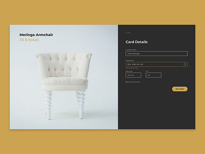 Credit Card Checkout | Daily UI 002 credit card daily ui dailyui exclusive gold payment product shop ui design web design