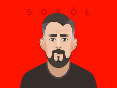 Sokół character flat illustration music