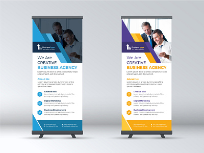 Corporate Rollup Banner or DL Flyer business corporate dl flyer layout marketing promotion rollup banner stand banner standy banner verticle xbanner