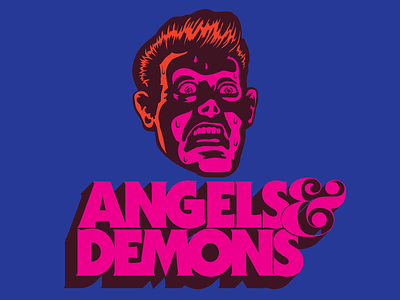 Angels & Demons 01 branding design flat illustration lettering logo minimal type typography vector