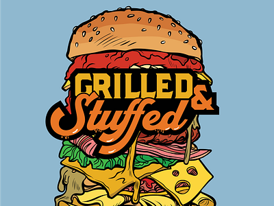 Grilled & Stuffed branding design illustration illustrator lettering logo type typography vector