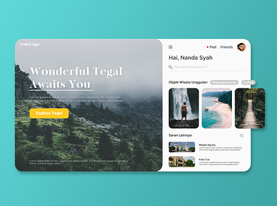 Wonderful Tegal Web Design adobe photoshop advertising branding design freelance designer freelancer graphic design indonesia mockup nature travel app travel web traveling ui ui design uiux user interface design web design webdesign website design