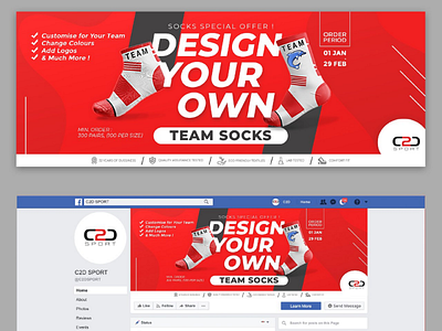 Facebook Cover Design for Sport Socks photoshop facebook facebookcover