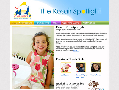 Kosair Charities Newsletter brand branding clean design minimal simple ui ux