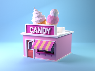 Candy Shop 3d 3d art art asset blender colors game art low lowpoly poly render rendering simple