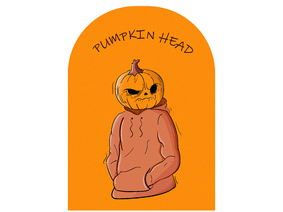 Pumpkin head adobe illustrator design head illustration man pumpkin vector