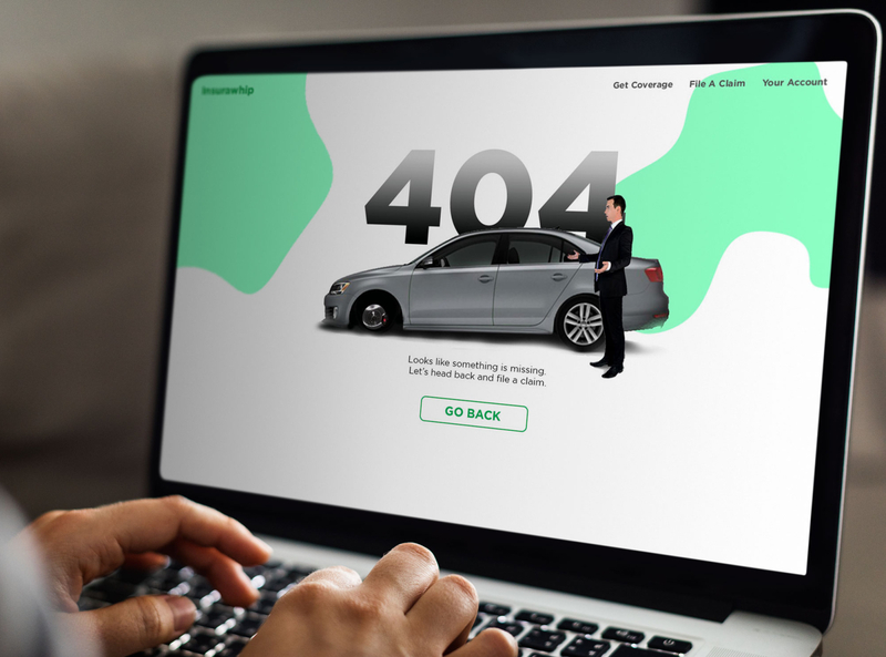 404 Page 404page cars error insurance mockup website