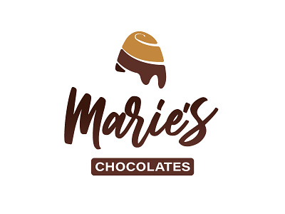 Marie's Chocolates Logo branding chocolate design identity logo typography