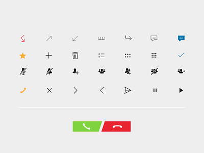 Icon set for communication interface