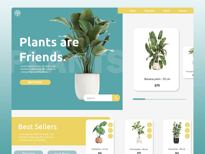 Plant Webshop Design botanical e commerce nature plant store ui web design webshop website