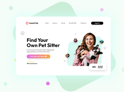 Pet Sitter Website design hero landing pet pet sitter ui ui design web web design