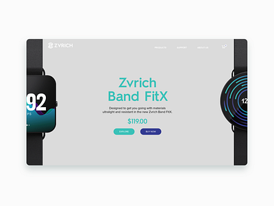 ZVRICH smartwatches web design