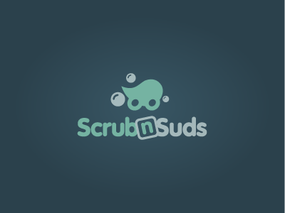 Logo Scrub N Suds branding car carwash green icon leaf logo scrub suds