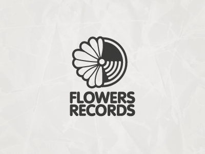 Logo FlowersRecords branding flowers logo record vinyl