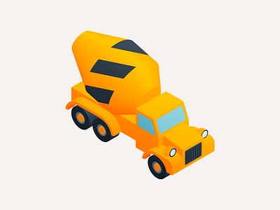 Truck construction icon isometric truck