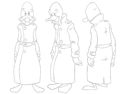 Trenchcoat McQuack animation character characterdesign design illustration turnaround