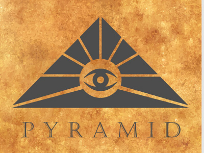 All seeing eye or pyramid logo on old paper. all seeing eye branding company design graphic design illustration logo logotype mason masonic minimalistic old paper papyrus pyramid logo