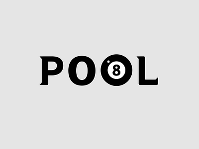 Pool ball design eight logo pool