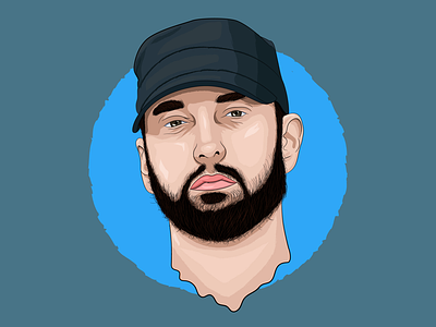 Eminem Illustration artwork design digital art eminem face illustrator music musician portrait rap