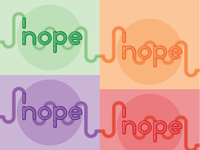 Hope/Nope flat illustrator lettering monochrome typography vector