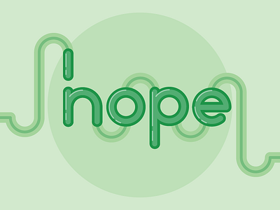 Hope/Nope Single Color flat illustrator lettering monochrome typography vector