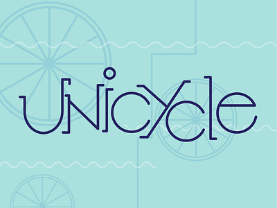 Unicycle art deco bicycle custom typography cycle illustrator lettering texture typography unicycle vector