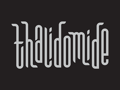 Thalidomide custom type grayscale lettering type typography vector