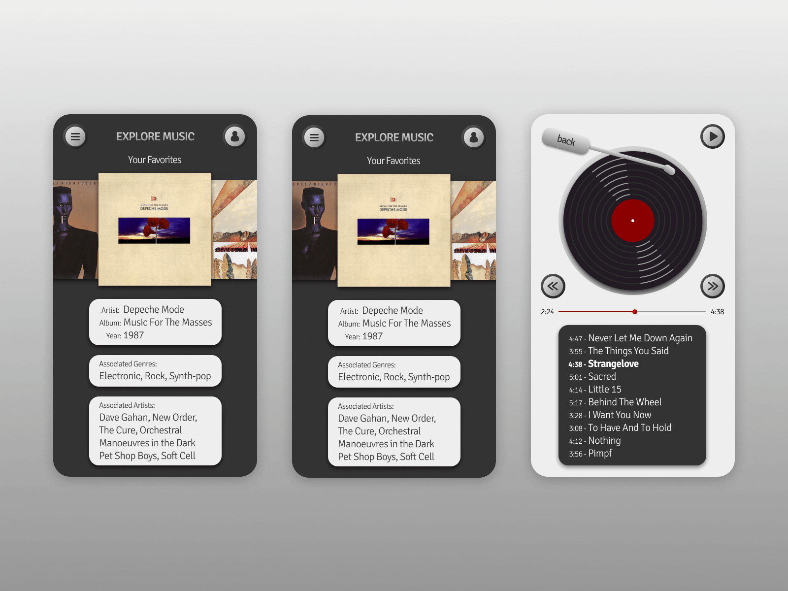 DailyUI - Day 9 - Music Player dailyui dailyui009 figmotion music player records vinyl