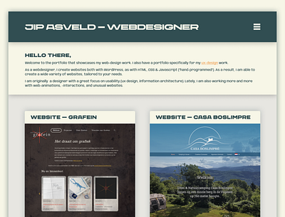 Jip Asveld - Webdesigner design digitaldesign portfolio portfoliodesign portfoliowebsite ui uidesign uistyle webdesign webdesigner website