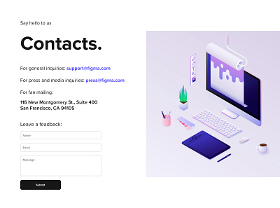 Redesign Figma Contact Page design illustration minimal typography ui ux web website