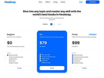 Headway Pricing Page