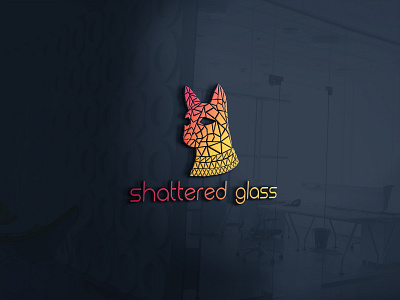shattered bastet logo (Sold) bastet cat logo logo design shattered