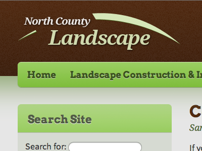 Logo area for a Landscape Website design landscape website logo navigation sidebar