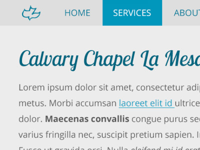 Calvary Chapel Menu and Fonts