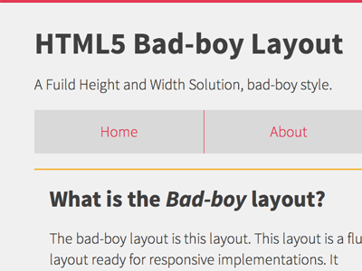 Html Bad-Boy Layout border fluid layout responsive simple