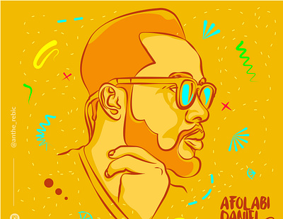 Daniel Afolabi client work design digital art digital illustration flat illustration male orange profile design profile view vector yellow