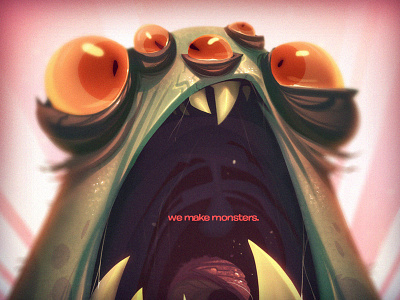 We Make Monsters creaturebox eyes illustration monster pink scream teeth