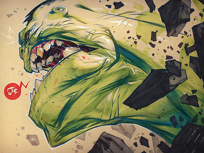 SMASH creaturebox green hulk illustration marker pencil tradition