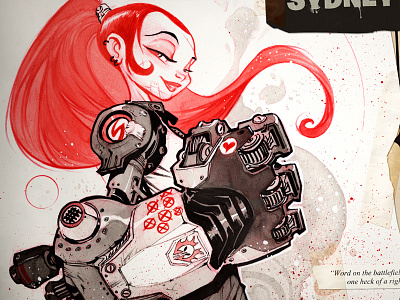 Sydney character design creaturebox illustration ink red