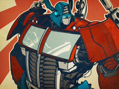 ROLL OUT! creaturebox illustration optimus robot samurai transformer