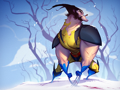 To the Wolves blue comics illustration wolverine yellow