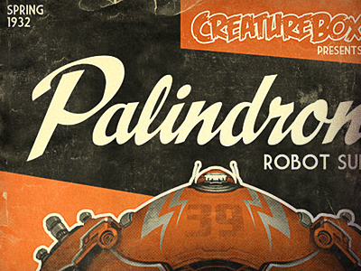 Palindrone Robot Supply illustration logo orange robots