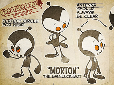 Morton black character design illustration robot