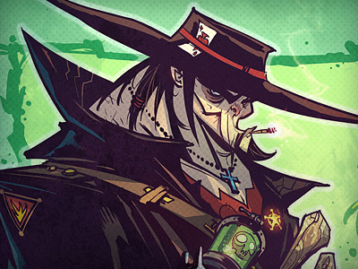 Rawhide character green illustration western