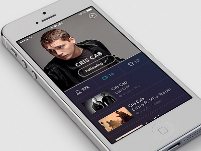 Artist Profile app artist clean design flat ios music profile ui ux video