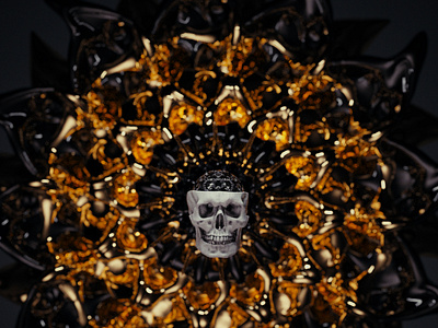 Skull fractal 3d artist cinema4d design graphicdesign octane octanerender