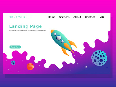 Landing Pages - Rocket concept design illustration ui website